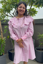 EXAGGERATED COLLAR DRESS