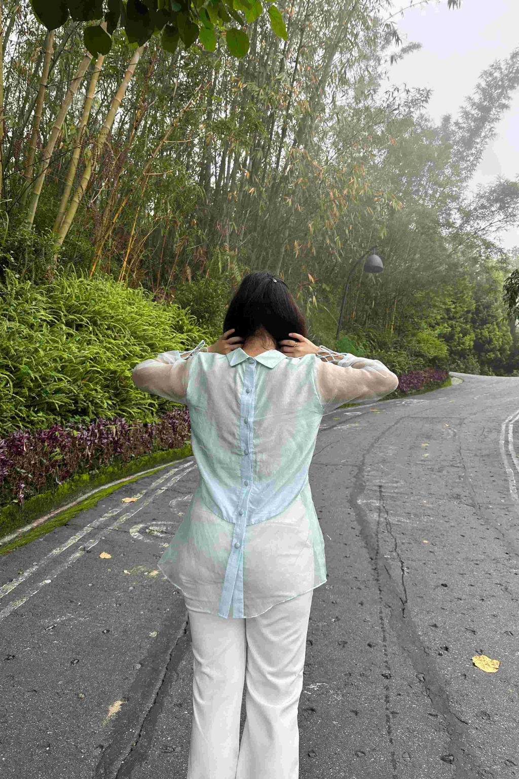 CRISS-CROSS PEARL SHIRT