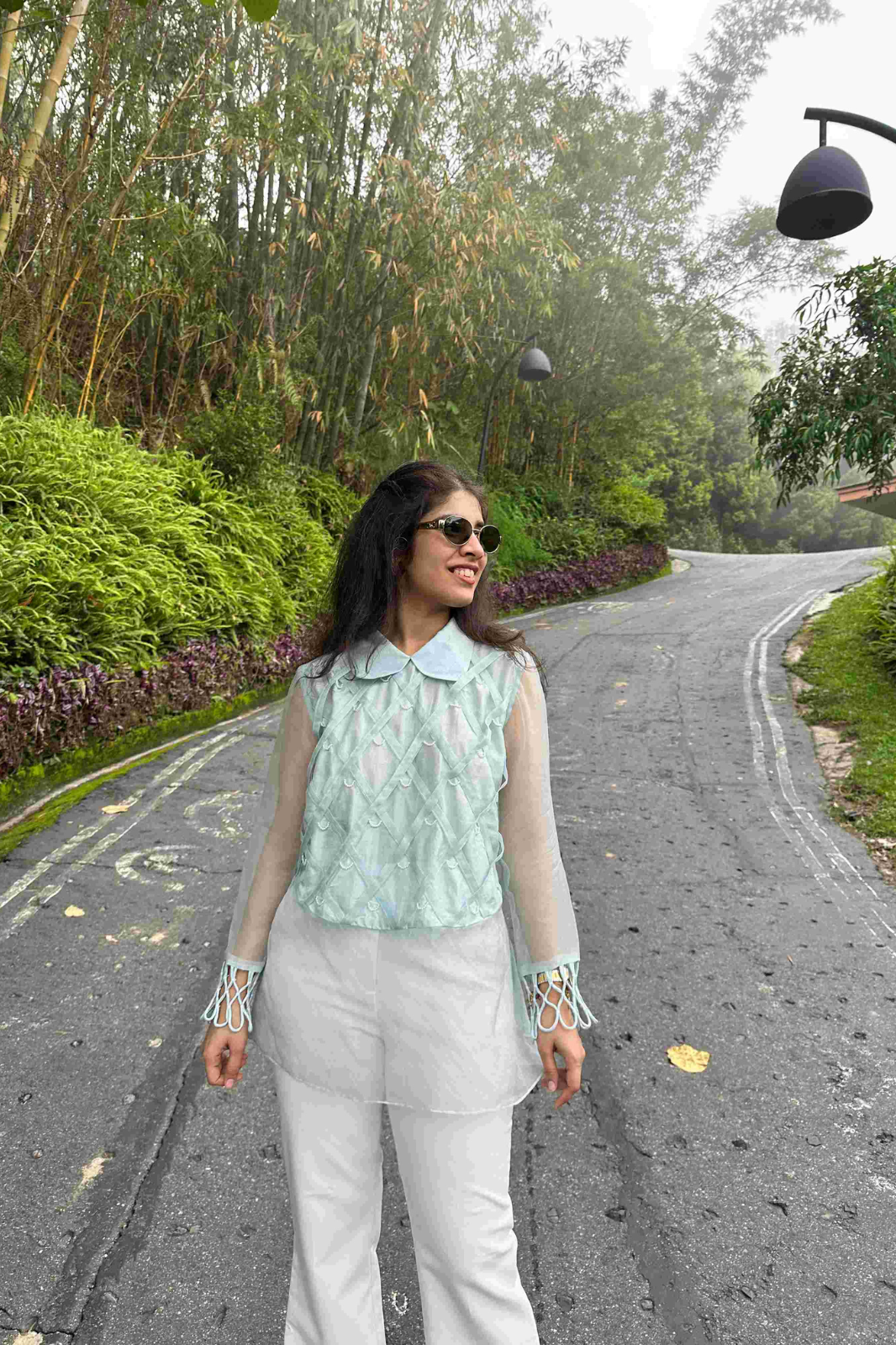CRISS-CROSS PEARL SHIRT