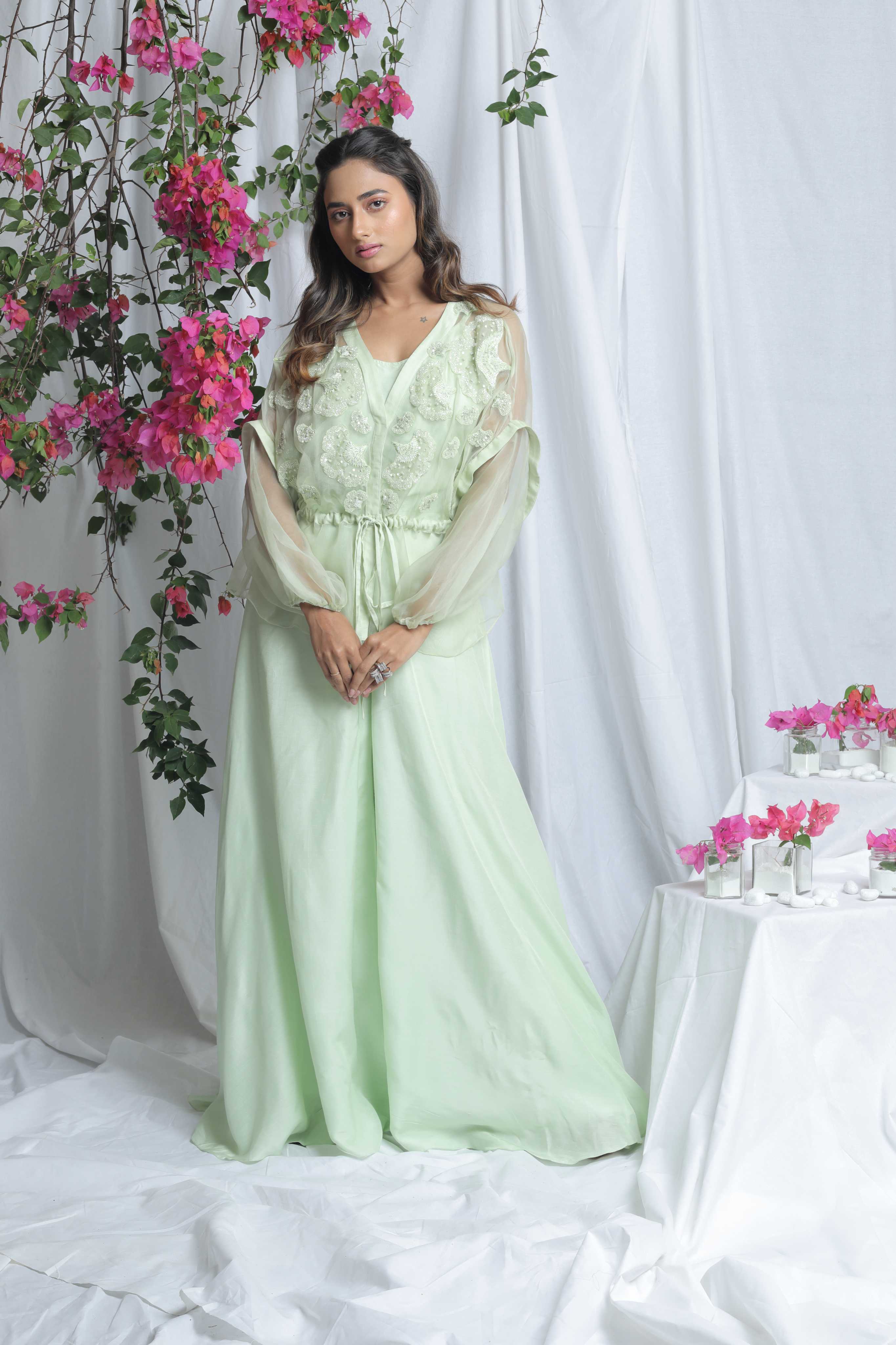 AVYANA ORGANZA PEPLUM CO-ORD SET Main image