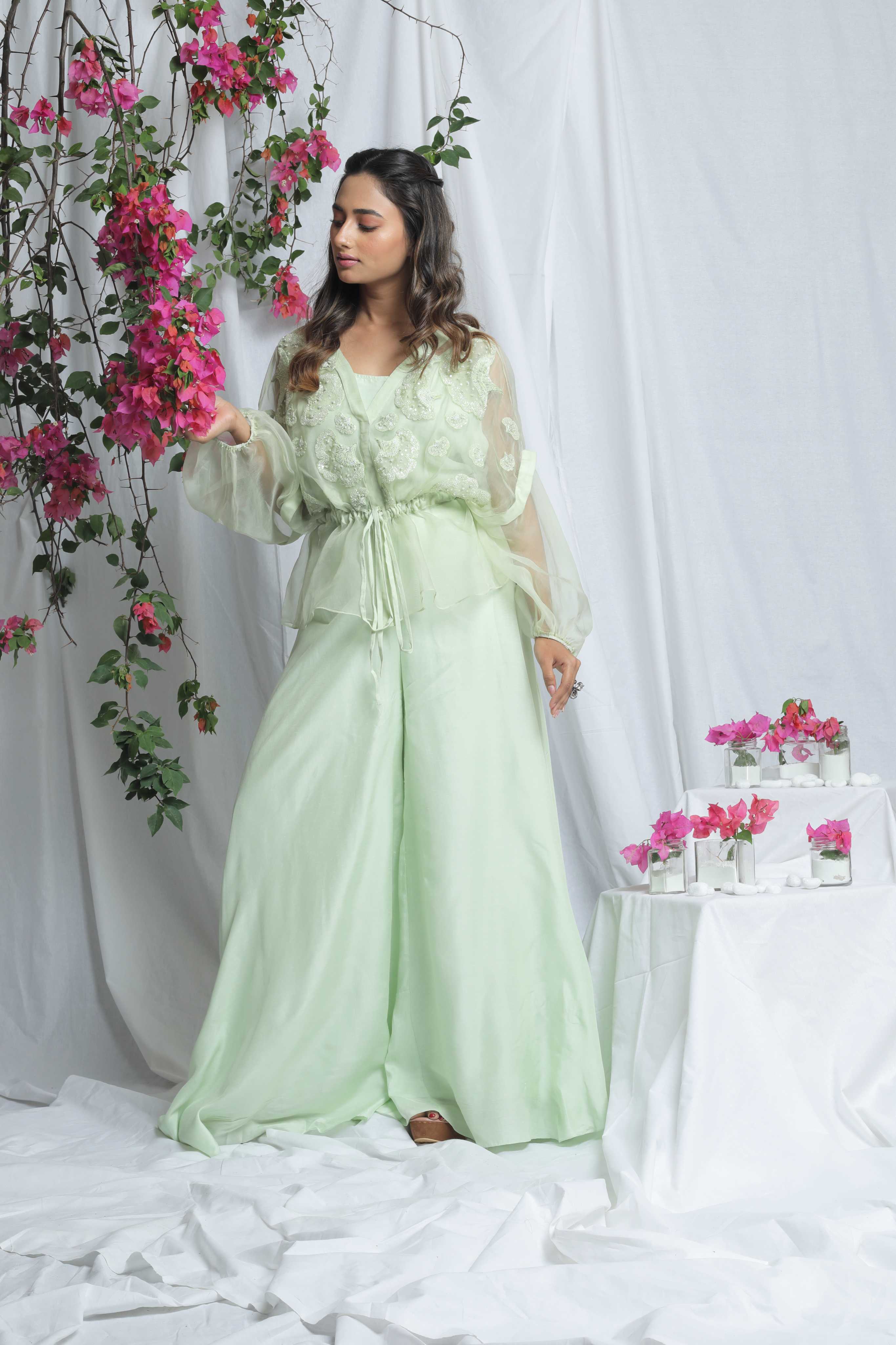 AVYANA ORGANZA PEPLUM CO-ORD SET Secondary image