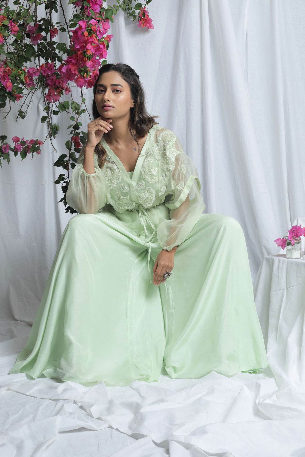 AVYANA ORGANZA PEPLUM CO-ORD SET