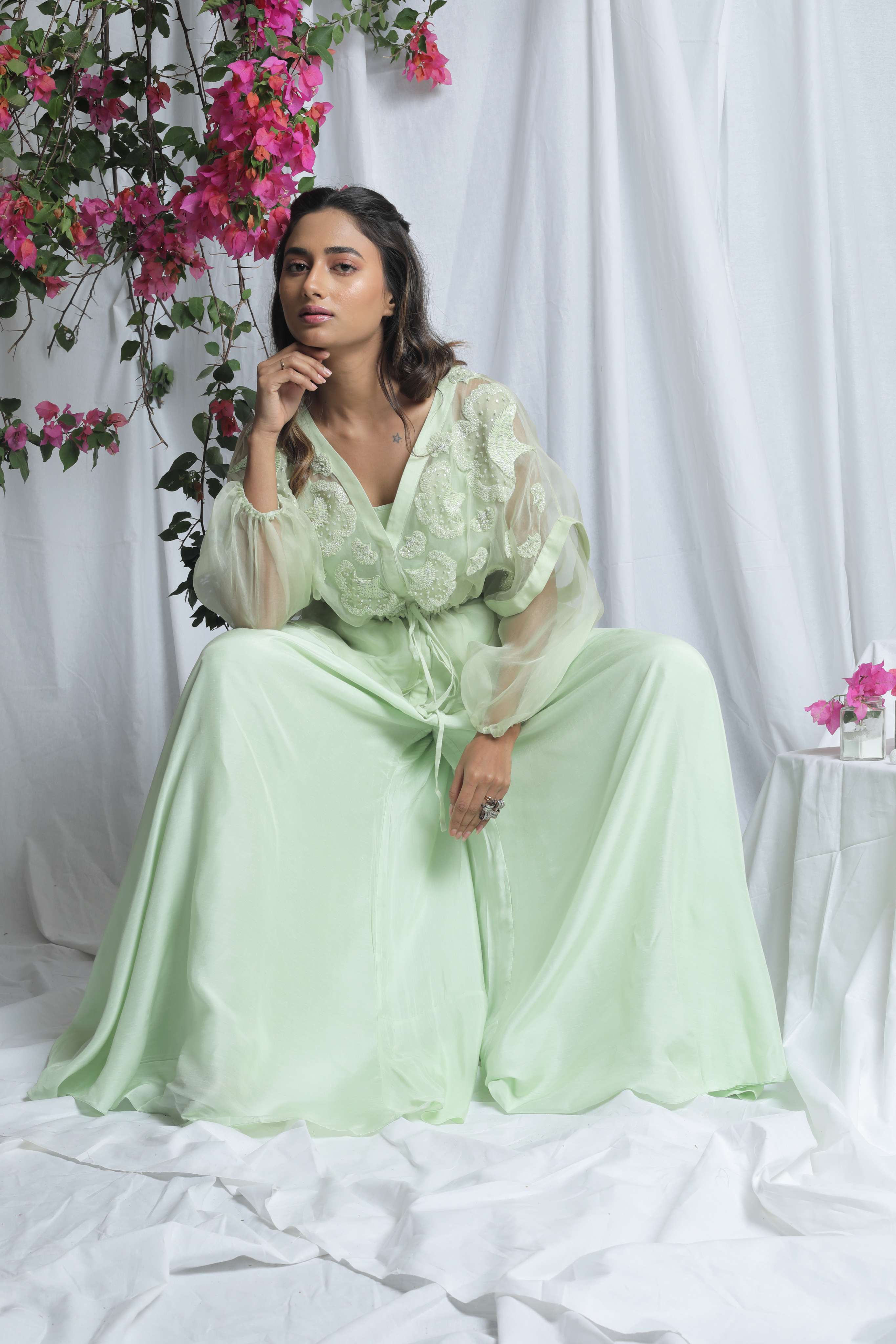 AVYANA ORGANZA PEPLUM CO-ORD SET