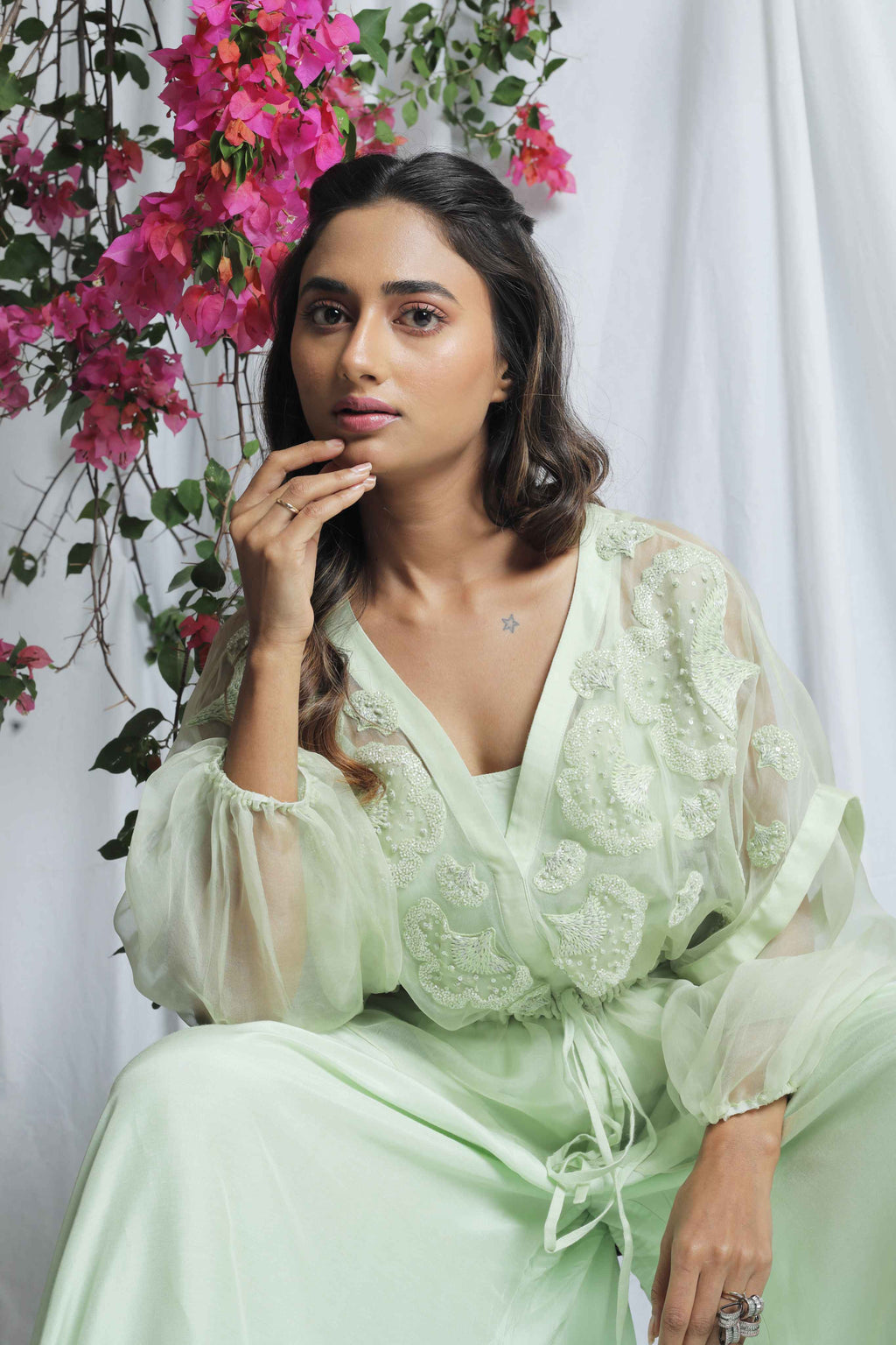 AVYANA ORGANZA PEPLUM CO-ORD SET
