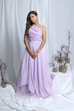 FIORELLA ONE SHOULDER PLEATED GOWN