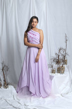 FIORELLA ONE SHOULDER PLEATED GOWN