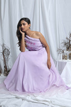 FIORELLA ONE SHOULDER PLEATED GOWN