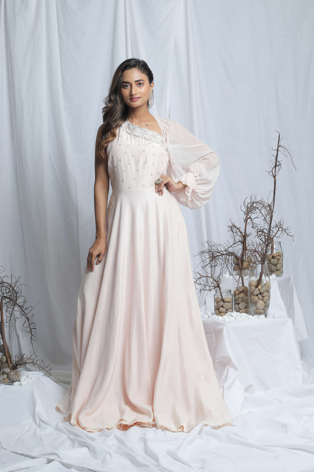 ELARA EXTENDED SLEEVES GOWN