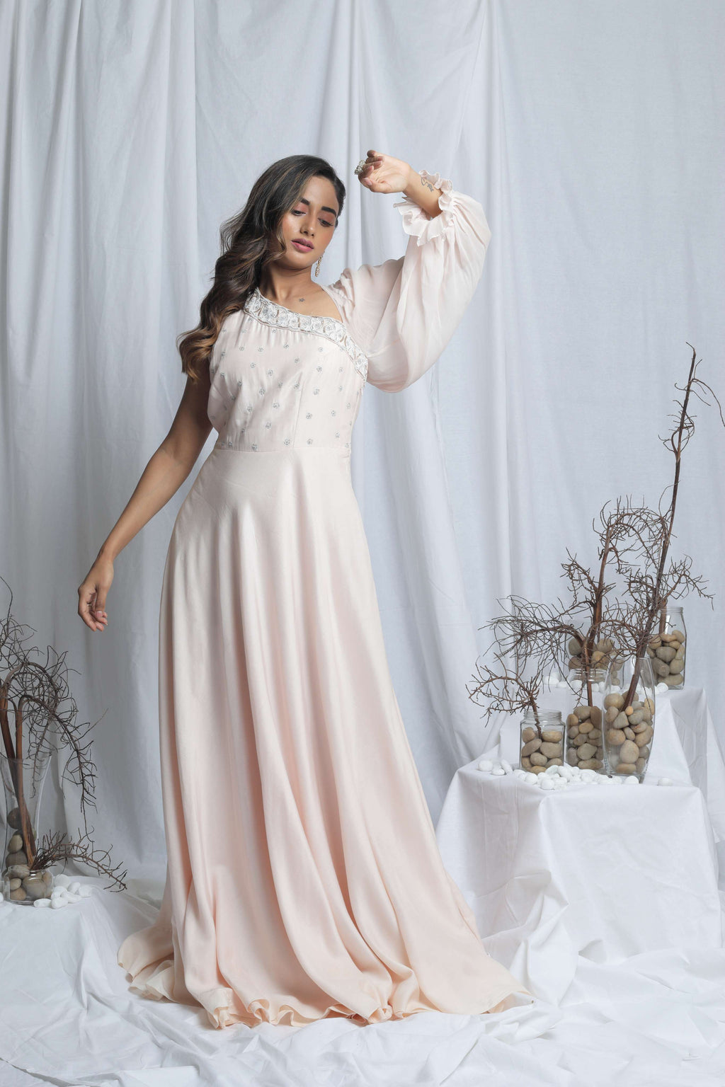 ELARA EXTENDED SLEEVES GOWN
