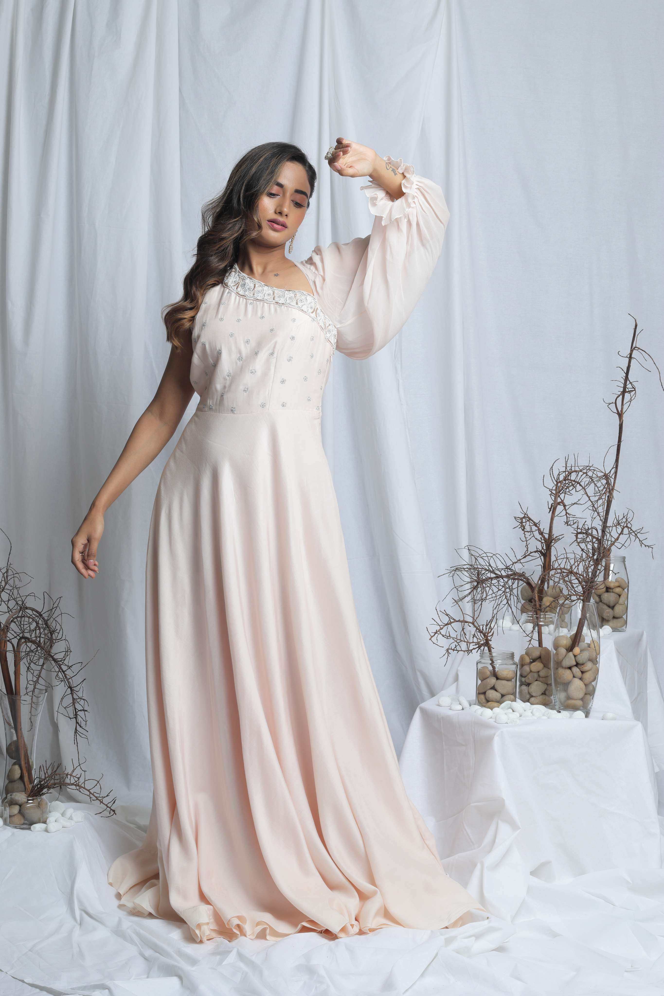 ELARA EXTENDED SLEEVES GOWN