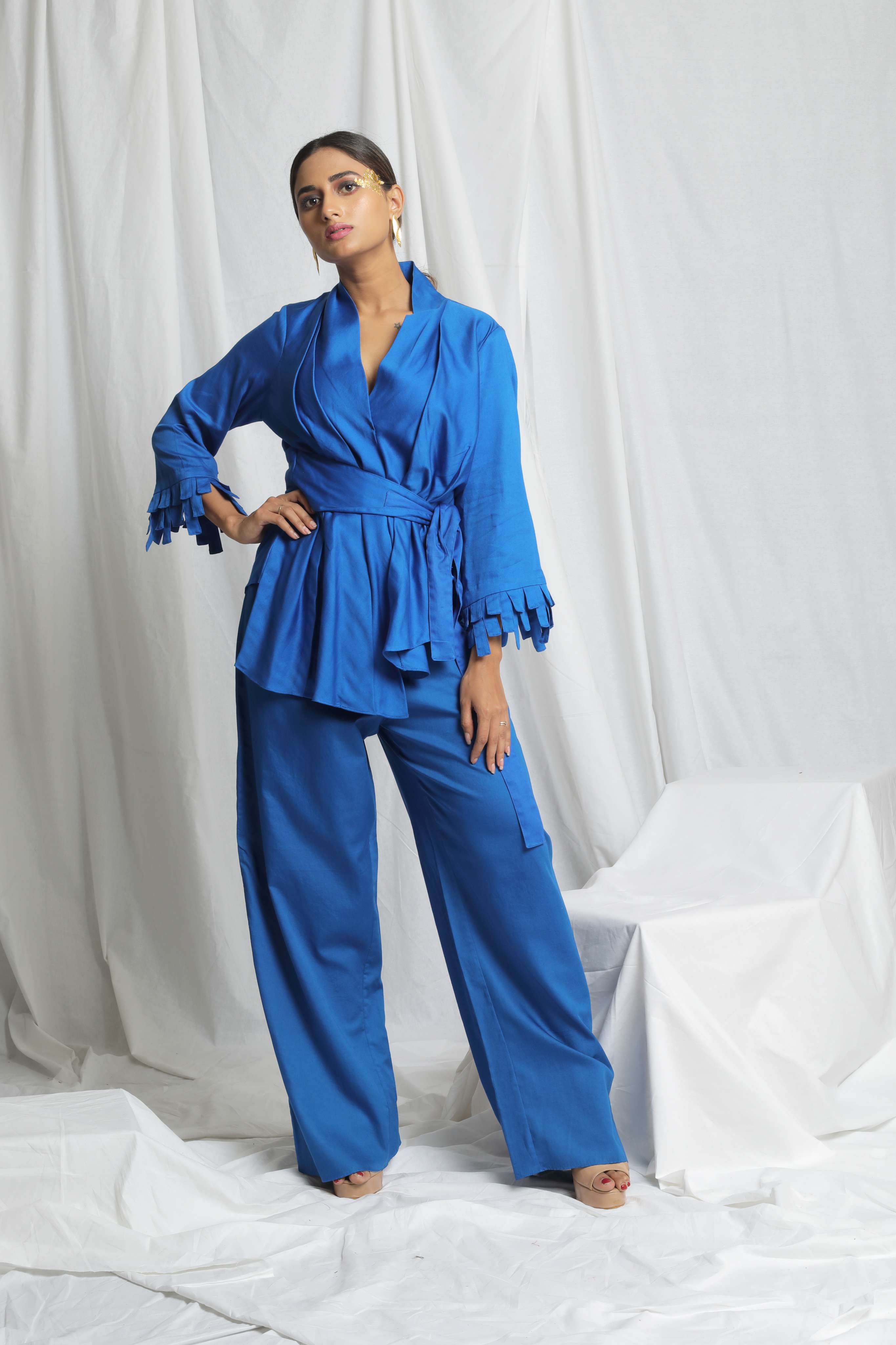 PLEATED TIE UP CO-ORD SET Main image