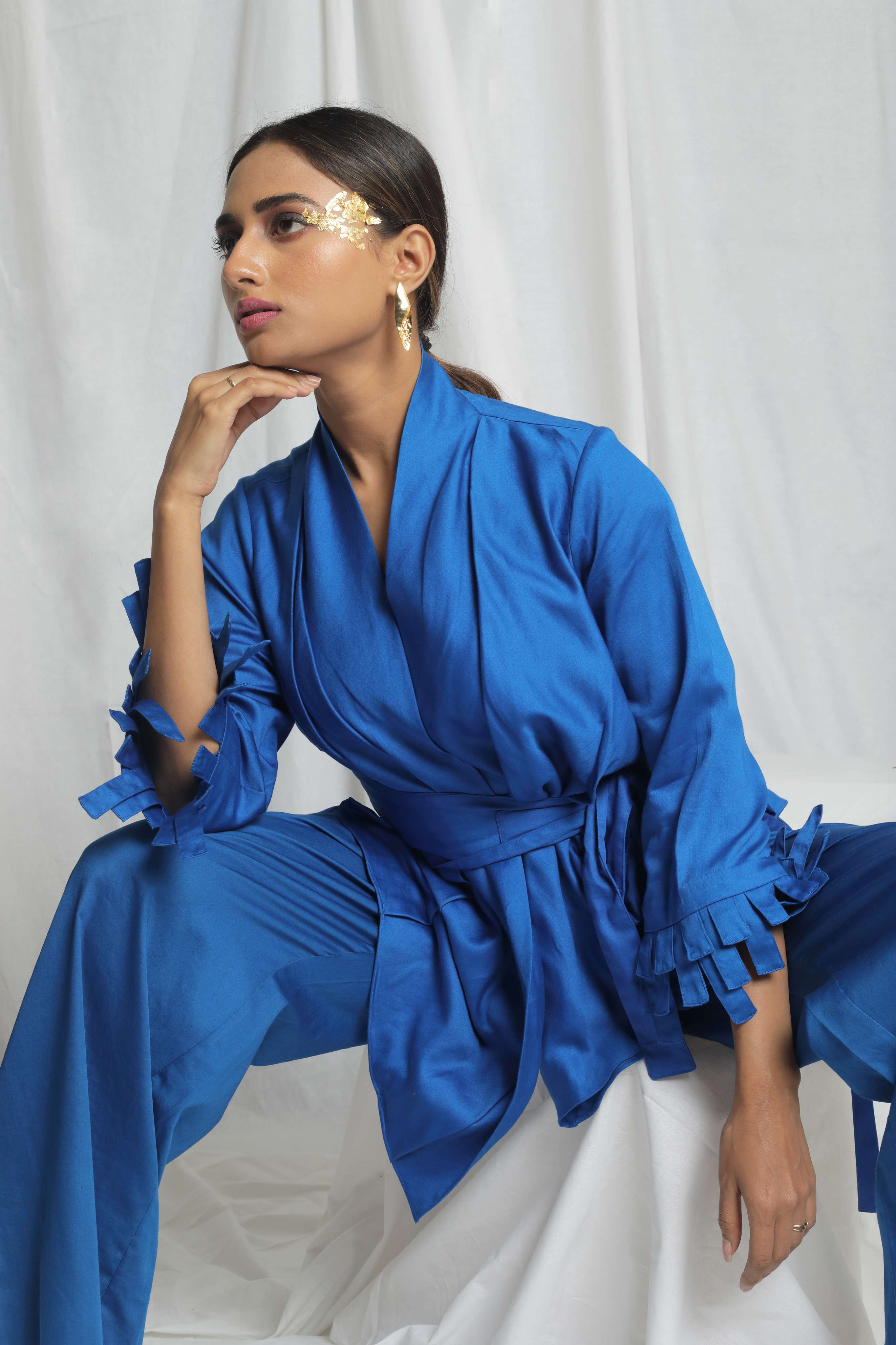 PLEATED TIE UP CO-ORD SET
