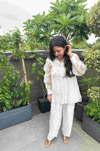ORGANZA 3D THREAD FLOWER CO-ORD SET