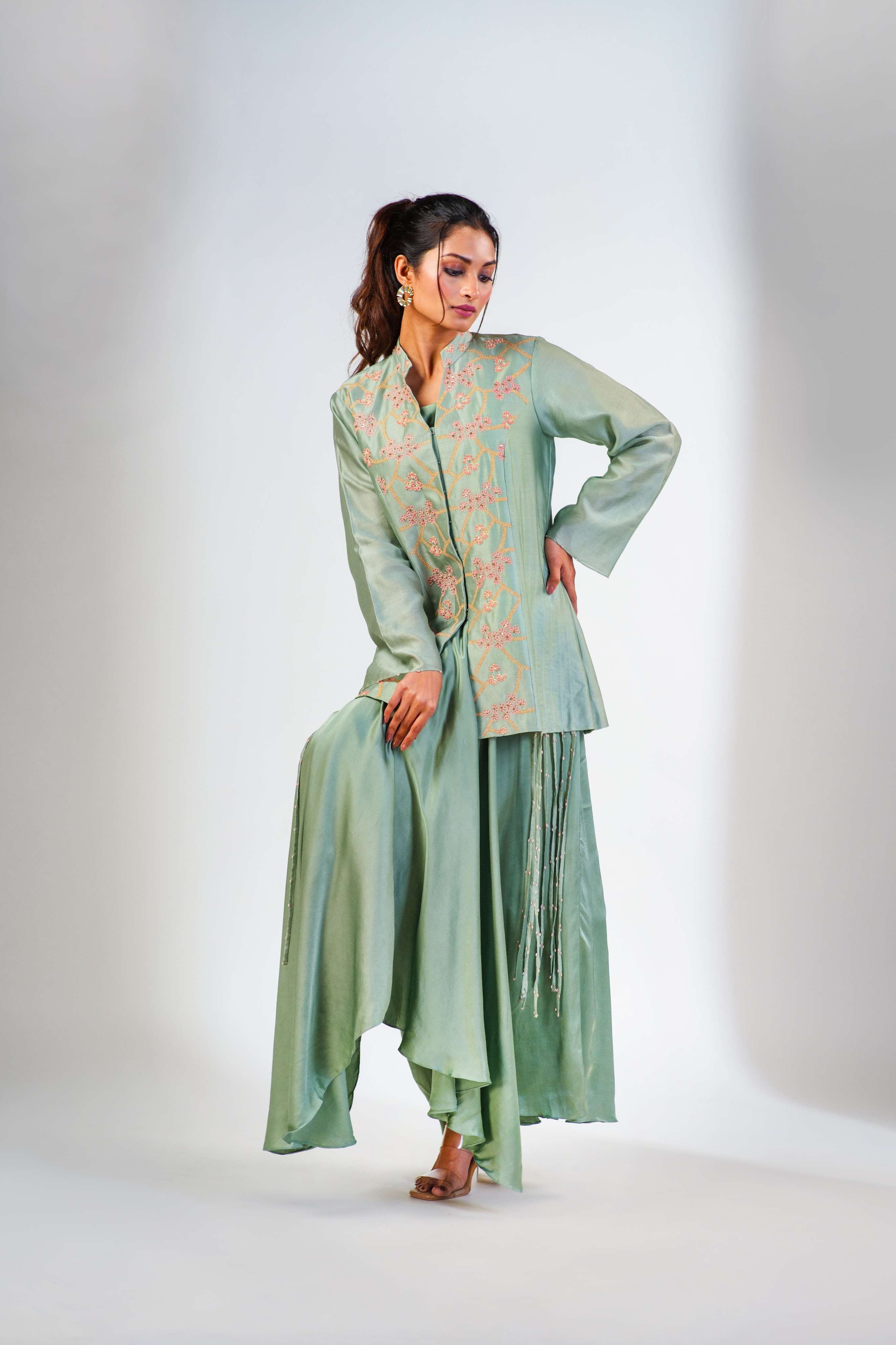 ARIA COWL DRESS WITH JACKET Main image