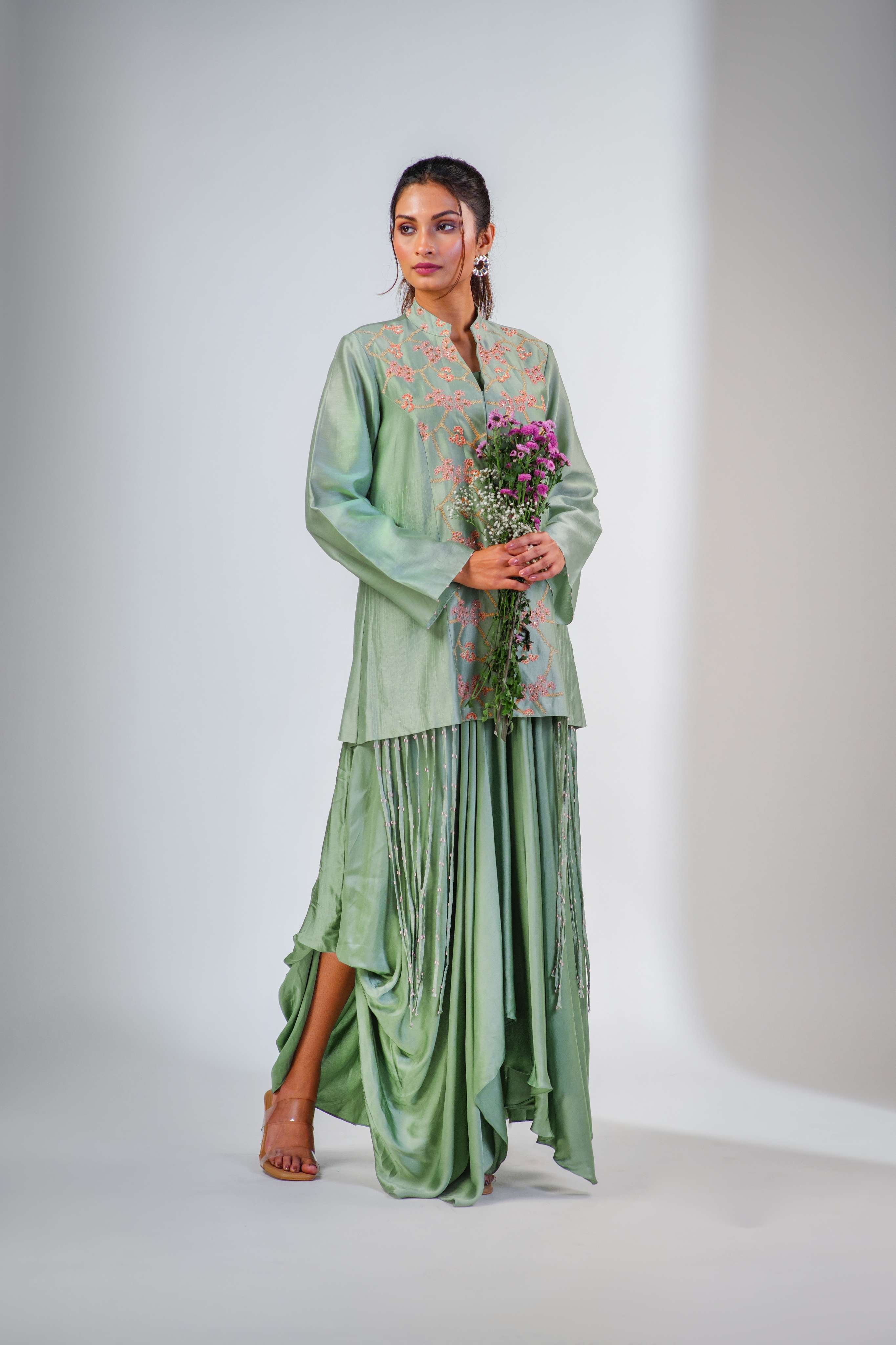 ARIA COWL DRESS WITH JACKET Secondary image
